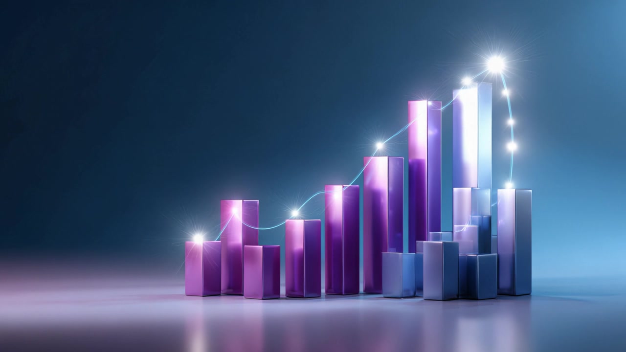 Dynamic Growth Visualization: Colorful Bar Graphs and Line Charts Depicting Positive Trends and Analysis in a Modern Data Representation Environment