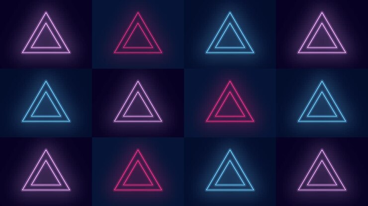 Colorful triangles pattern with led light in club style