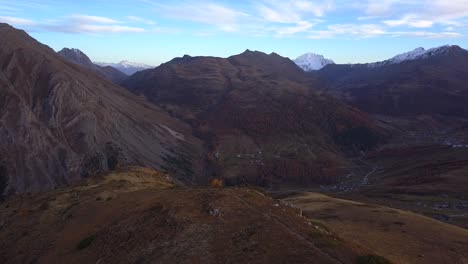 aerial: mountains in italy in fall