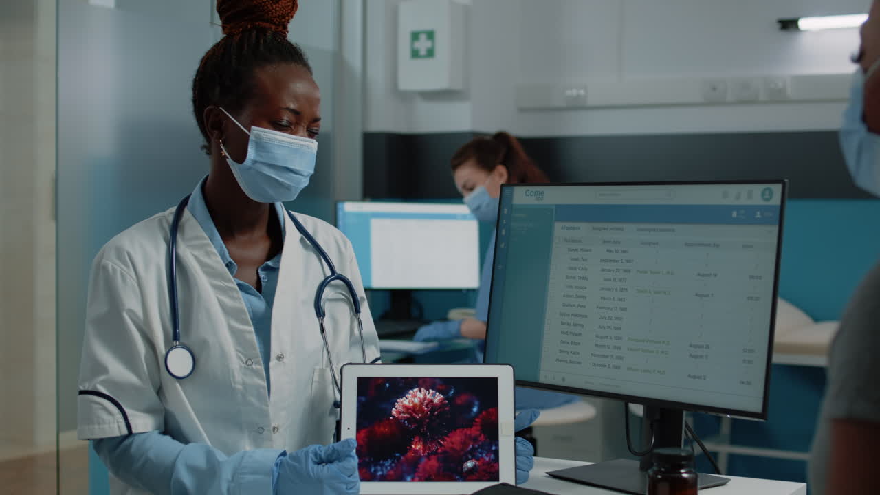 Doctor explaining coronavirus to patient