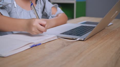 child studying online