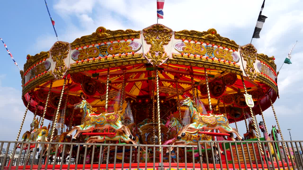 Carousel Merry go round roundabout with social distancing screens