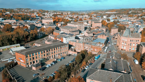 vista panorámica aérea de casas residenciales en barrio urbano