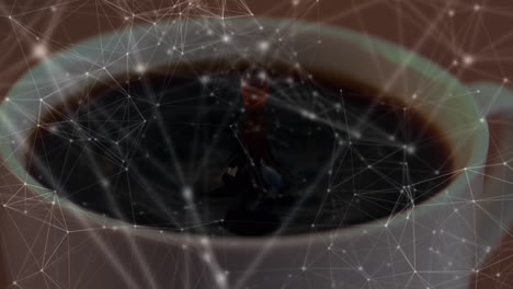 animación de redes de conexiones a través del café