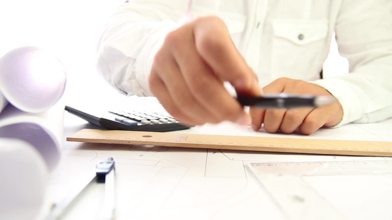 건축가 가 통치자 를 사용 하여 그림 을 그리는 일