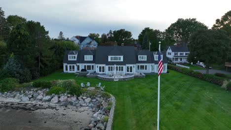luxurious mansion with sandy beach view