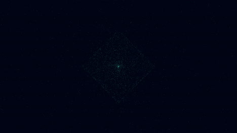an artistic rendition of a diamond shape created through an arrangement of numerous small dots on a black background. it portrays simplicity and precision in design with a monochromatic palette