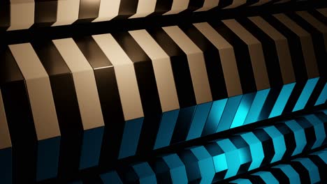 abstract geometric pattern with black, gold and blue stripes