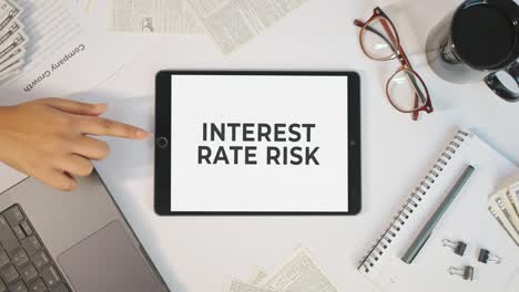 interest rate risk displaying on a tablet screen