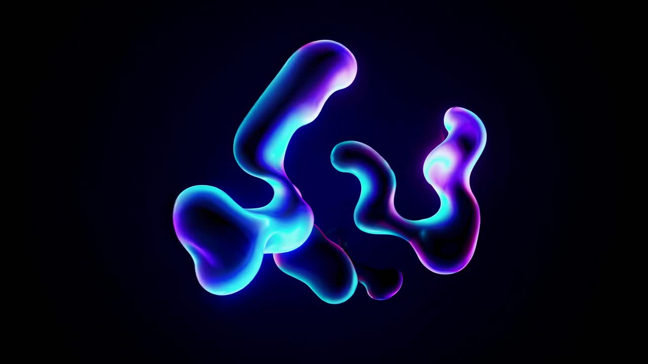 추상적인 네온 액체 모양