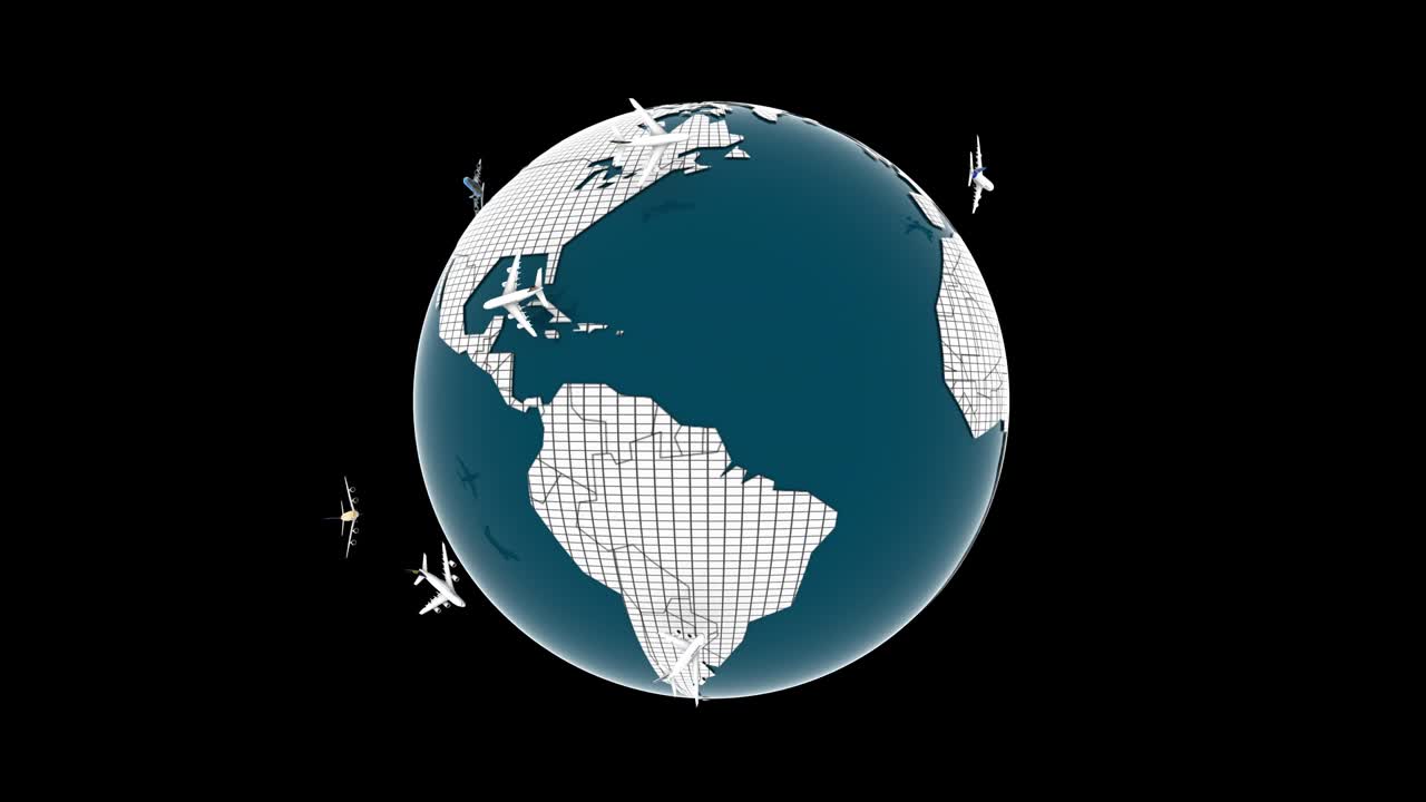 전 세계를 비행하는 비행기