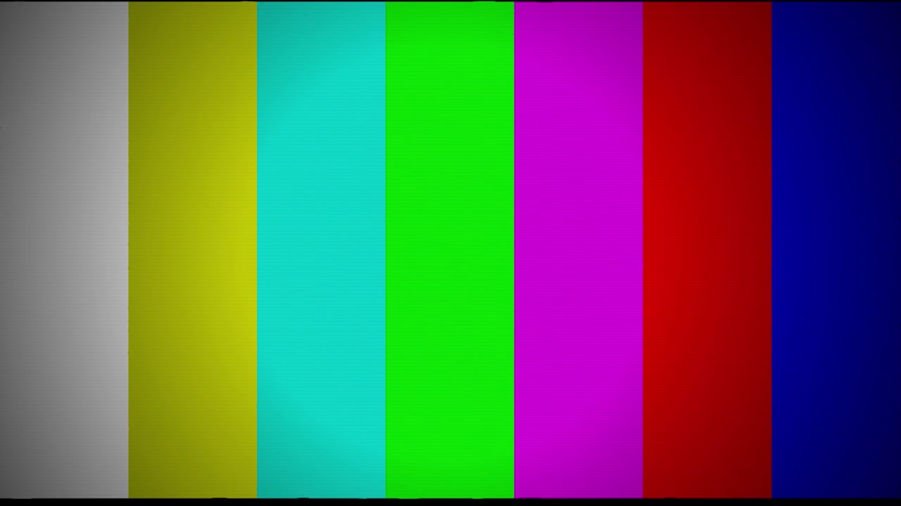 Television Test Pattern with Glitch and Signal Interference