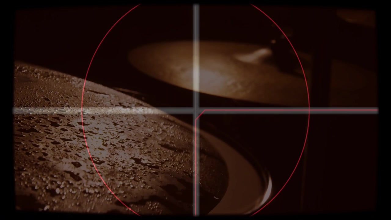 HUD overlay appearing, reticle locking onto curved wet surface, crosshair drifting, signaling purge