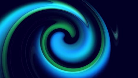 abstract spiral gradient rotate. twisted curved lines rotate as creative abstract background with liquid gradient of green blue colors mix slowly with copy space. 4k smooth seamless looped animation.