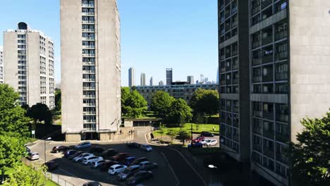 aerial shot of the building