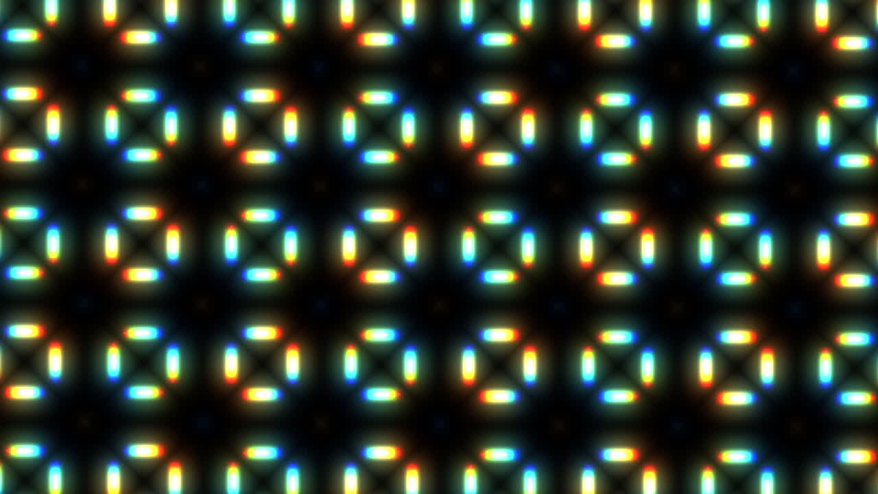 Vibrant grid of colored dots on black background