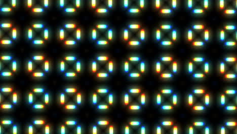 vibrant grid of colored dots on black background