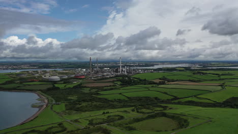 Millford-Haven,-Pembroke-refinery-from-the-air.-Static