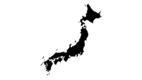 animation video of japan map shaking during the earthquake in 4k
