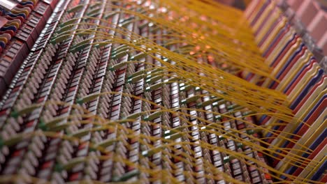 Focus-pull-over-a-lots-of-cables-in-yellow-enlightend-with-red-colour