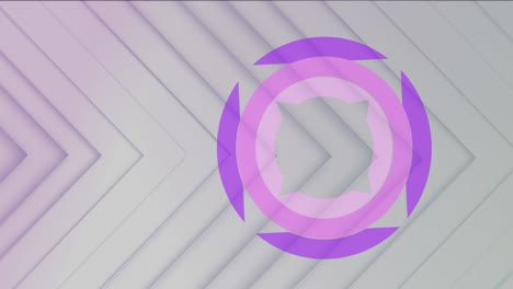 y círculos cuadrados diseño de forma girando contra triángulos sobre fondo blanco