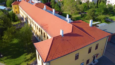 Aerial-view-of-the-buildings-in-KapuvaR,-Hungary