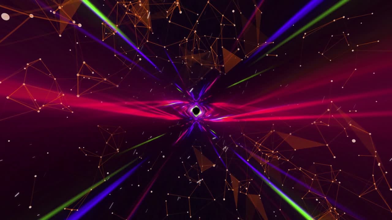 animación de la malla de conexiones que se mueven en bucle sin costuras sobre senderos de luz