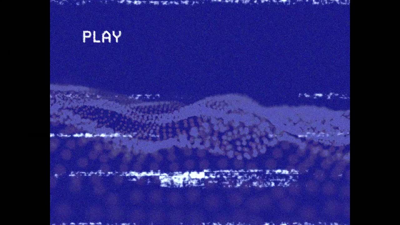 파란색 배경에 간섭과 빛 반점 위의 십자가의 애니메이션