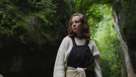 woman hiking in a forest