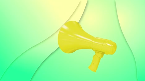 animación del icono del altavoz sobre un fondo verde.