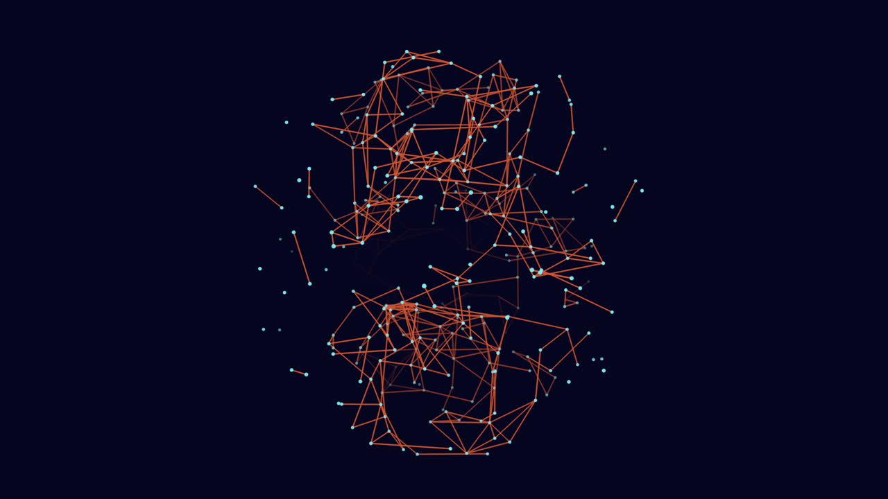 Connected network of lines and dots resembling a celestial constellation