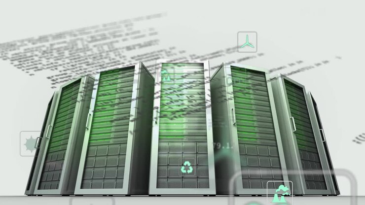 Animation af digital databehandling over computerservere