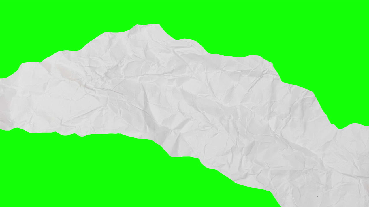 Animated Crumpled Paper Tearing Transition on Green Screen