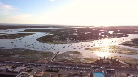vista aérea del puerto de faro en portugal en el algarve