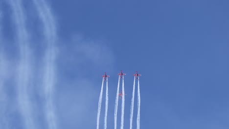 aerial display by a skilled aerobatic flight team