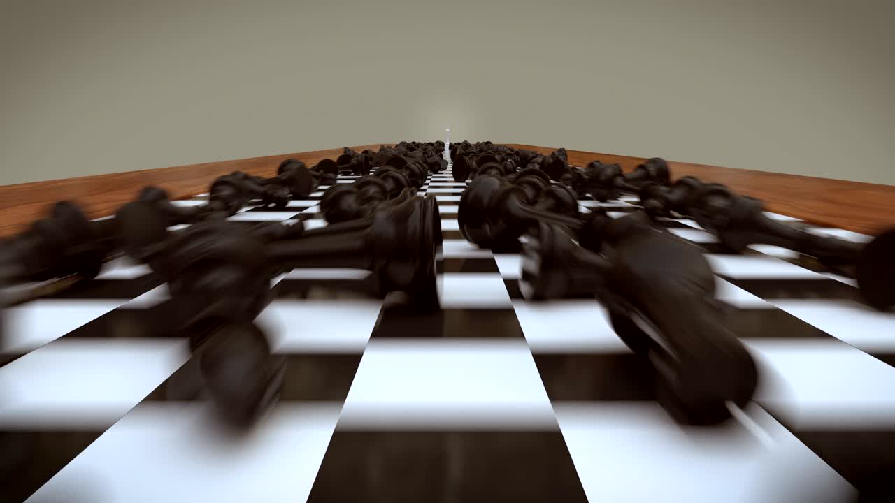 el rey blanco gana, las piezas negras mueren.