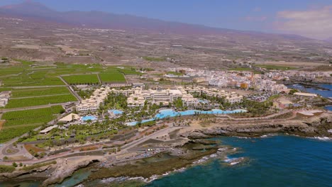 Hotel Gran Meliá and coast in Tenerife, serene, sunny day, lush landscape