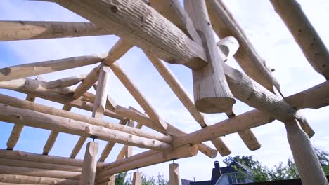 log cabin under construction