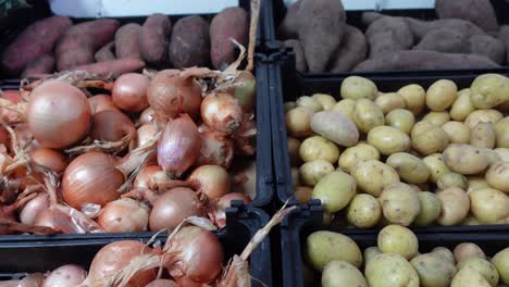 background with products at the vegetable market