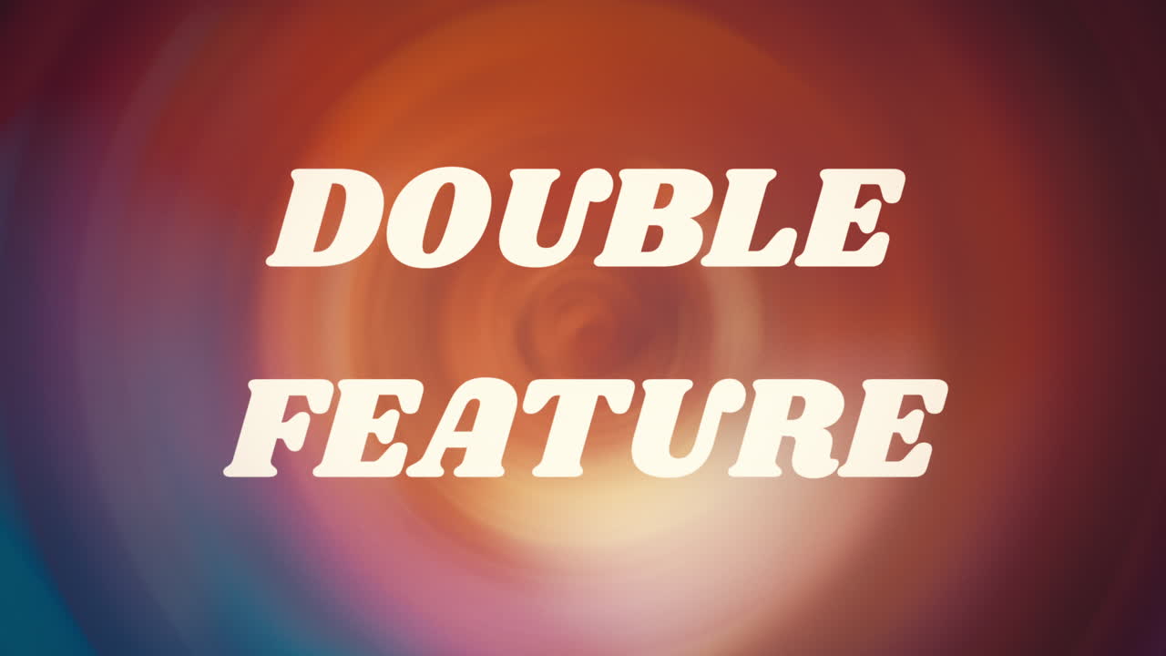 A vintage animation faking a grindhouse b-movie 1970s style: Double Feature