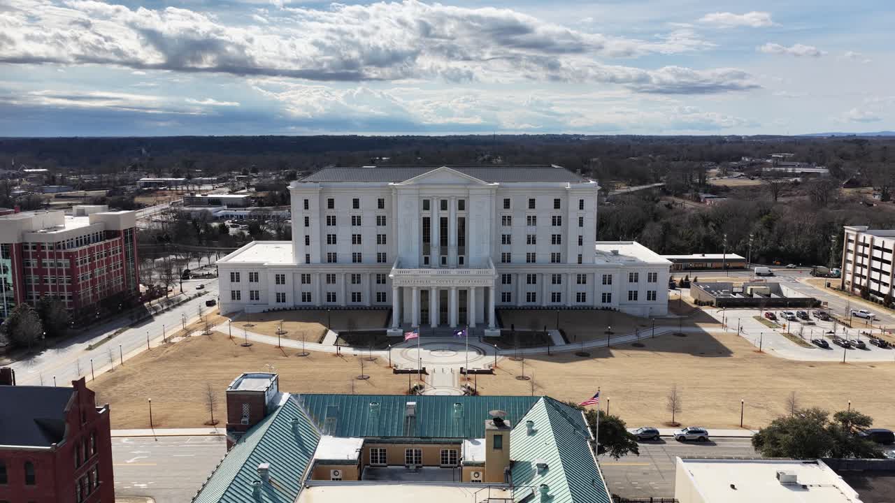 Una ripresa con drone del nuovo tribunale della Contea di Spartanburg.