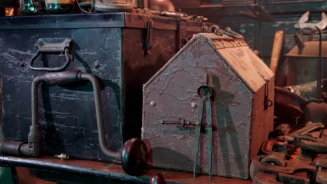 vintage tools circa 1930s. slow zoom in
