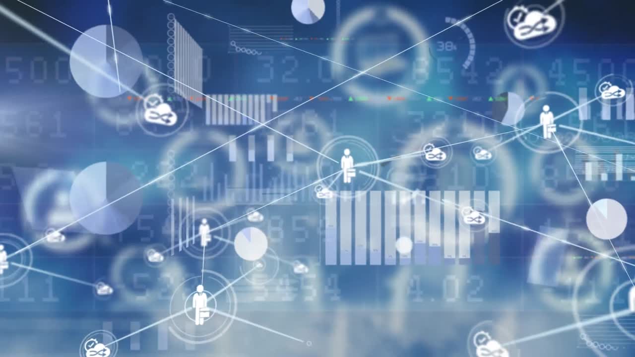 Animation of data processing over network of connections