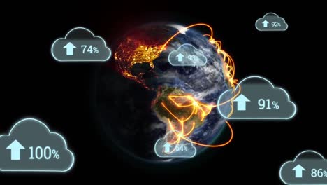 sube el progreso de la nube y la tierra