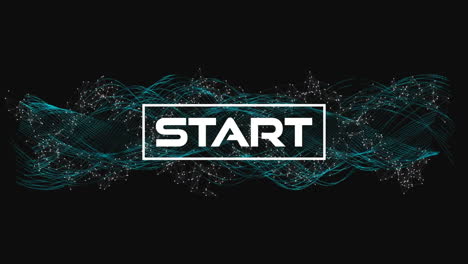 animation of the word start written in flickering white letters