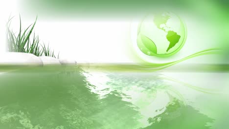 3d virtual studio earth green set background