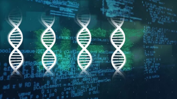 Animation of data processing over dna strands