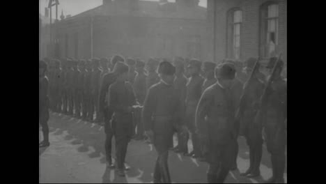 the russian army marches in formation near vladivostok siberia russia from 1918