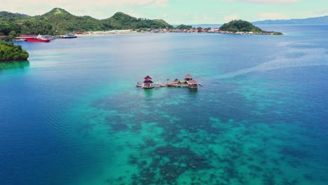 panorama of the tagbak marine park and liloan port at southern leyte, philippines