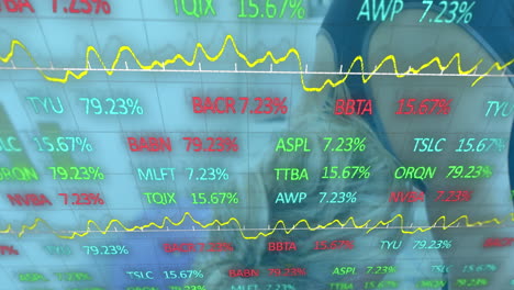 animación de datos y estadísticas sobre el estiramiento de las mujeres caucásicas